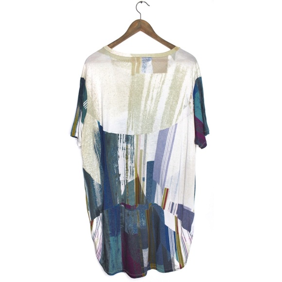 Biya by Johnny Was Multicolored Short Sleeve Long Oversized Boho Top Small - Picture 6 of 9